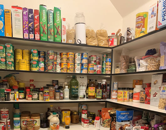 pantry full of food