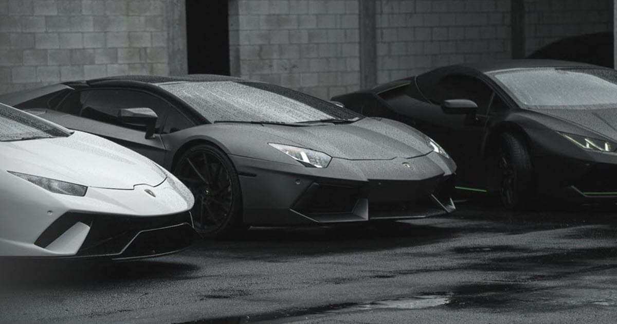 Luxury cars stored in a garage